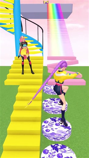 Rumi and Mira take on the rainbow track challenge #kpopdemonhunters