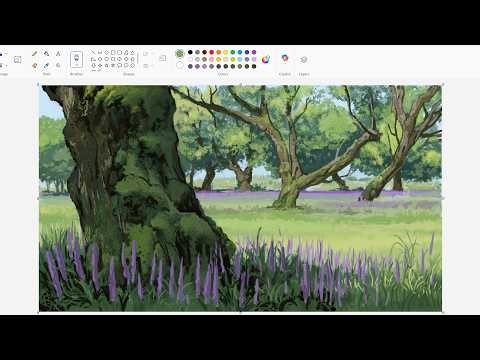 Painting a Peaceful Lavender Forest in MS Paint | Speedpaint