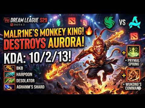 🔥 How Malr1ne's Monkey King CRUSHED Aurora Gaming! (Pro Gameplay Analysis) 🔥 7.41C KDA 10 2 13 🔥