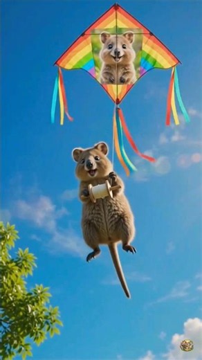 Kite Adventure 😂🪁❤️🐸The laughter of Quokka| surprise Panda funny jump | animal funny video | #Shorts