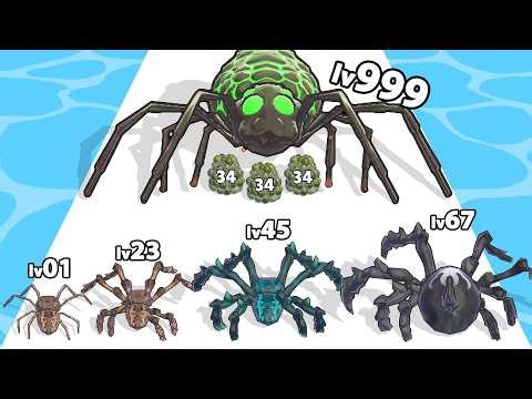 SPIDER EVOLUTION 3D RUN - Level Up Spider Max Level Gameplay (Spider Evolution 3D Games)