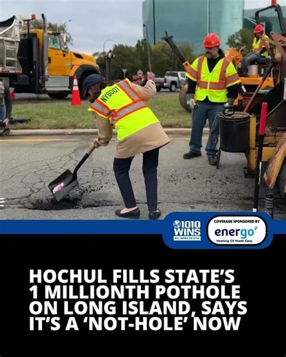 Hochul fills state’s 1 millionth pothole on Long Island, says it’s a ‘not-hole’ now