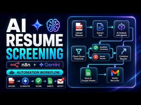 AI Resume Screening Automation with n8n + Gemini | PDF to Recruiter Notification