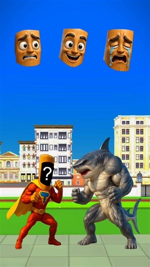 Superhero vs. Muscle Shark #animation #shorts