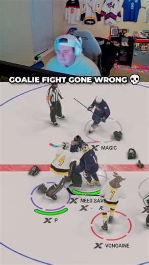 P on Instagram: "Goalie fight gone wrong 💀 #nhl #hockey #chel #gaming #nhl26"