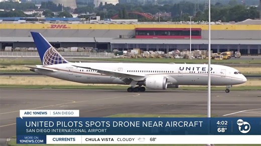 United crew reports seeing drone in airspace as plane approached SD Airport