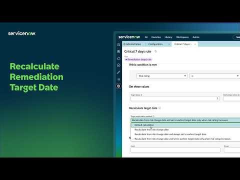 Recalculate remediation target date