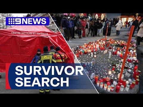 Families desperately waiting for news after Swiss ski resort fire | 9 News Australia