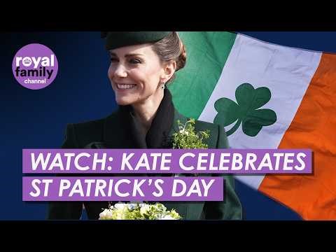 WATCH: Kate presents shamrocks to Irish Guards to celebrate St. Patrick's Day