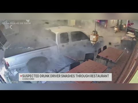 Suspected drunk driver smashes through Concord restaurant
