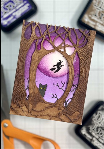 Replying to @Savanha🏁💗 It feels like it’s been forever since I’ve made a good old fashioned card using nothing but stamps, dies, and embossing folders. I tend to go overboard these days making custom elements with my Cricut, but I wanted to make a card using “analog” supplies today. Happy almost Halloween! 🎃 #cardmaking #halloween #spookyseason #crafts