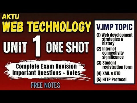🔥 Web Technology Unit 1 One Shot Aktu | AKTU | 2025-26 Exam