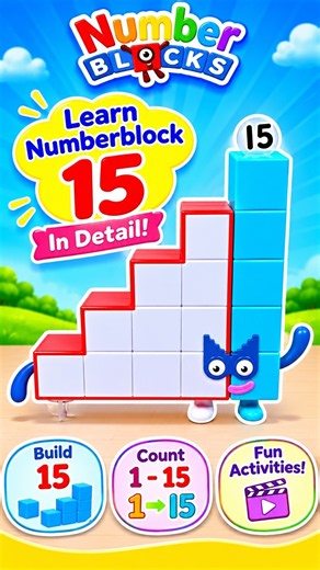 Numberblock 15 with Colorful Blocks | Learn Numbers with Numberblocks Toys & Mathlink Cubes #numbers