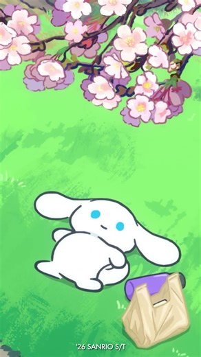 Cinnamoroll sees the blooming cherry blossoms 🌸 #cinnamoroll #sanrio