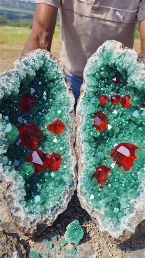 OMG 😱 Unbelievable $200K Green Quartz Geode & Red Ruby Beryl Found Inside Ordinary Rock 💎✨
