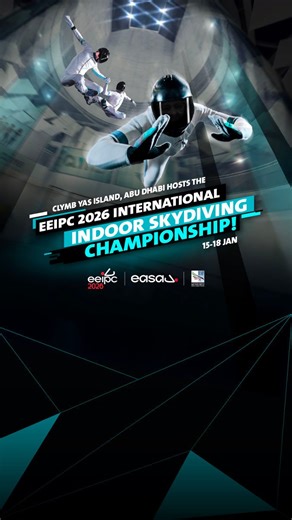 CLYMB Yas Island, Abu Dhabi hosts the EEIPC 2026 International Indoor Skydiving Championship as it returns from 15–18 January. Watch 250 elite indoor skydivers from 30 countries battle it out over 4 adrenaline-packed days. Expect lightning-fast flights, jaw-dropping formations, and next-level teamwork inside the wind tunnel. And the best part? Entry is FREE for all spectators! Don’t miss out! #Ad #CLYMBYasIsland #YasIsland #InAbuDhabi | Gulf News