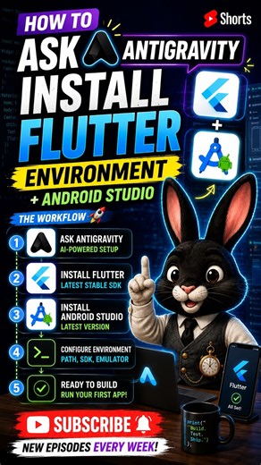 Install Flutter + Android Studio with Google Antigravity #ai #vibecoding #aitools