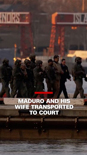 Ousted Venezuelan president Nicolás Maduro and his wife Cilia Flores were transported to a New York courthouse in an armored vehicle and helicopter. Maduro will make his first court appearance where he faces drugs and weapons charges. Follow live updates: https://cnn.it/4biy2uA | CNN International