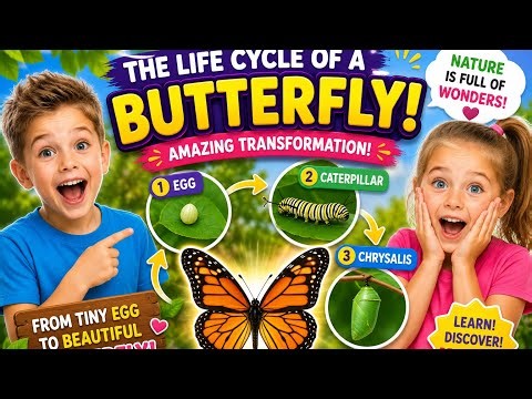 The Life Cycle of a Butterfly 🦋 | Amazing Transformation for Kids!