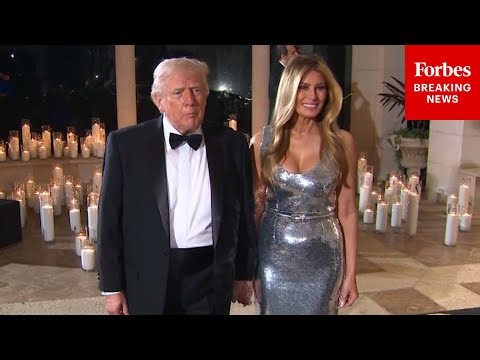 President Trump & First Lady Melania Trump Attend New Year Party At Mar-A-Lago