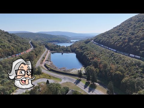 Horseshoe Curve - Amtrak, Helpers, Long Norfolk Southern Trains