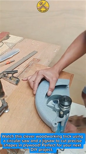 Smart Woodworking Hack with Circular Saw and Jigsaw #Woodworking #DIY #Shorts