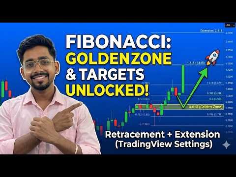 Fibonacci Retracement + Extension ( #tradingview ) | Best Settings + Golden Zone + #target