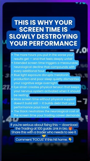 More screen time ≠ better results. Protect your brain, recover properly, trade sharper.