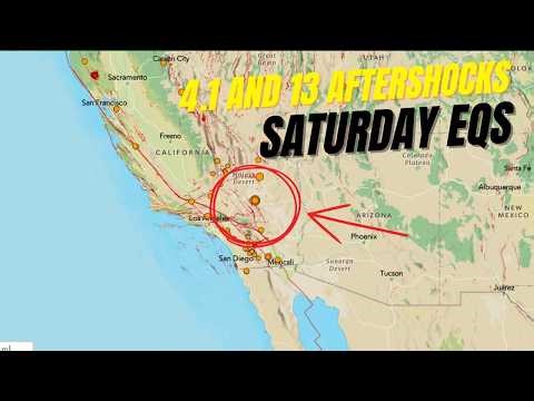 Aftershocks continue from 4.1 Southern California Earthquake. Long duration M Solar Flare. SAT EQS