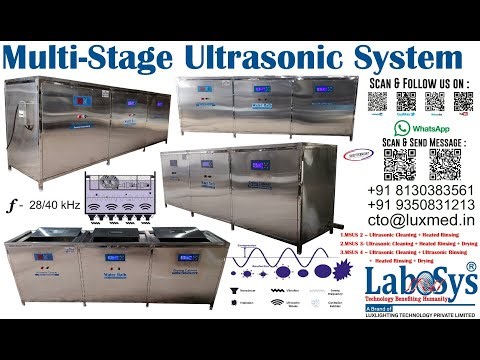 Labosys® Multi-Stage Ultrasonic System - Ultrasonic Cleaning followed by Rinsing & Drying tank.