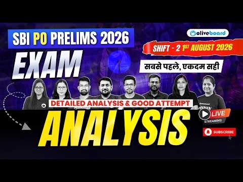 SBI PO Exam Analysis 2026 | Shift 2 (1 Aug) | Good Attempts & Difficulty Level | Oliveboard