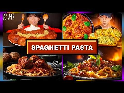 SATISFYING SPAGHETTI (With Meatballs) | ASMR MUKBANG COMPILATION #asmr #pasta #spaghetti #mukbang