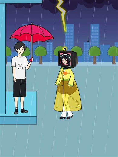 Help robot girl pick up her boyfriend in the rain 😱 #shorts #youtubeshorts #gaming #viralshorts