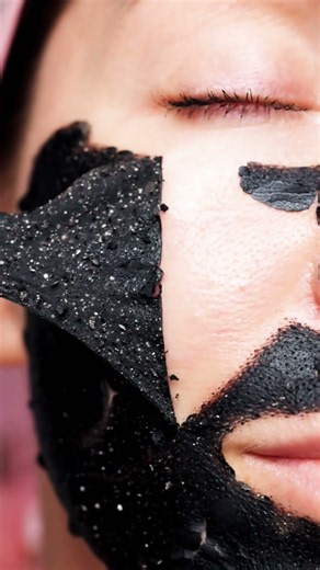 Giant Black Charcoal Peel Off Mask | Whitehead & Blackhead Removal | Satisfying ASMR Skincare
