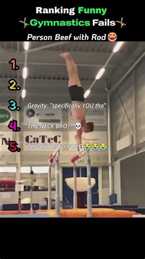 Ranking The WORST Gymnast Fails 😭 #fails #gymnastics #funny