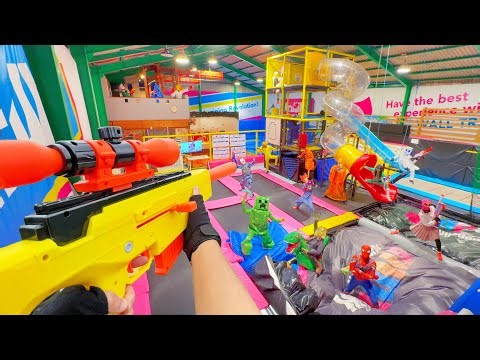 Nerf War | Amusement Park Battle 135 (Nerf First Person Shooter)