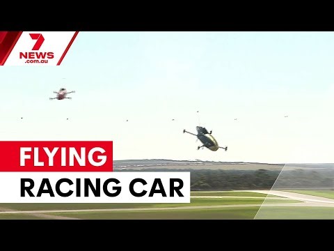 South Australia unveils world's first flying racing car | 7NEWS