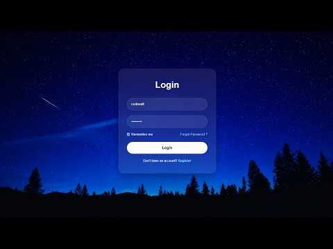 Modern responsive Glass Login Page using HTML & CSS
