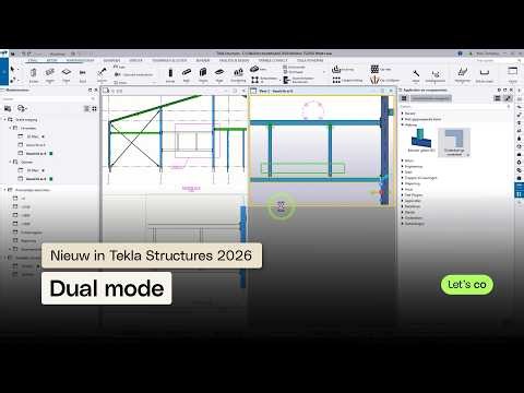 Model en overzichtstekening tegelijk openen en wijzigen | Tekla Structures 2026