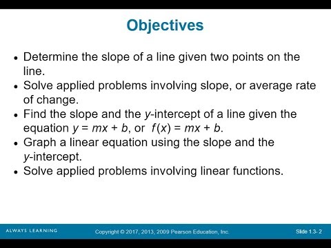 Lecture Video 1.3 - Linear Functions, Slope, and Applications