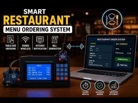 Smart Restaurant Menu Ordering System using Arduino, Zigbee & Web Dashboard | IoT Project