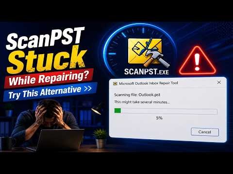 Is ScanPST stuck while repairing your Outlook PST file?