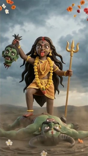 Handmade Kali Maa Clay Idol Making 🖤🙏 #shorts #clayart