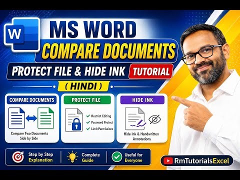 MS Word Compare Documents | Protect File & Hide Ink Tutorial (Hindi)