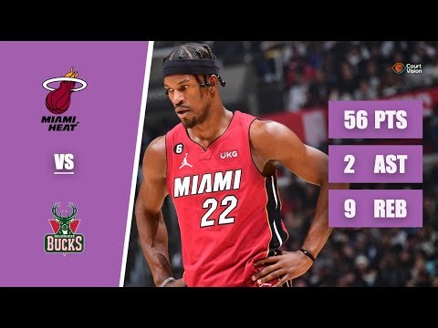 TB - Jimmy Butler - 56 Points, 9 Rebounds, 2 Assists vs Bucks - 2023 Playoffs