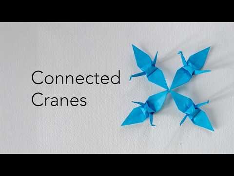 Origami Four Connected Cranes Traditional Design