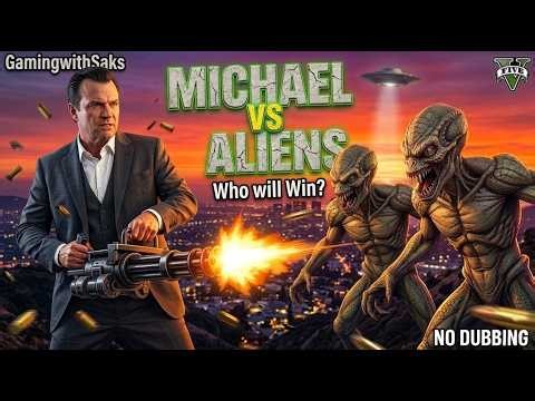 Surviving an ALIEN ATTACK as Michael! | GTA 5 | ⁨@GamingwithSaks⁩