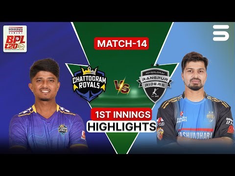 1st Innings Highlights | Chattogram Royals vs Rangpur Riders | Match 14 | BPL | M3Z1J