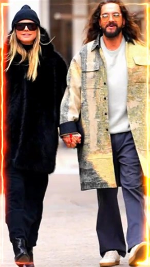 Heidi Klum and husband Tom Kaulitz hold hands as they braved the cold for a romantic stroll in nyc