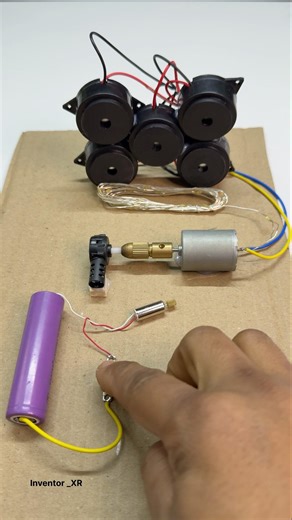 Powering 5 Buzzer and string led with Mini Gear Box Coreless Motor #tech #diy #project #science